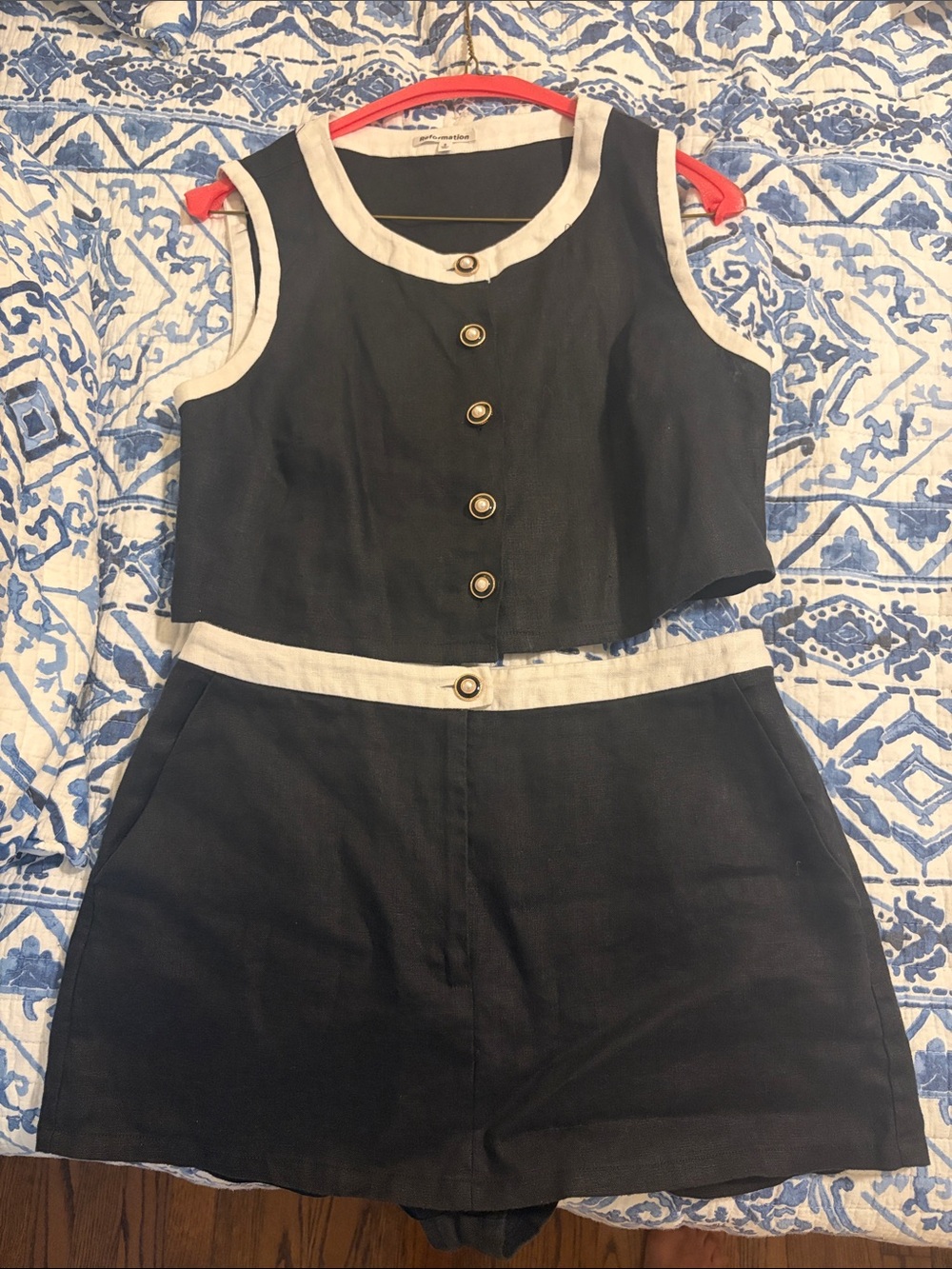 Reformation Black and White Two-Piece Set